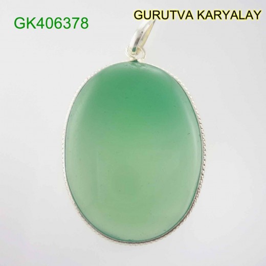 Ratti-57.90(52.40CT) Green Onyx Pendant in White Metal